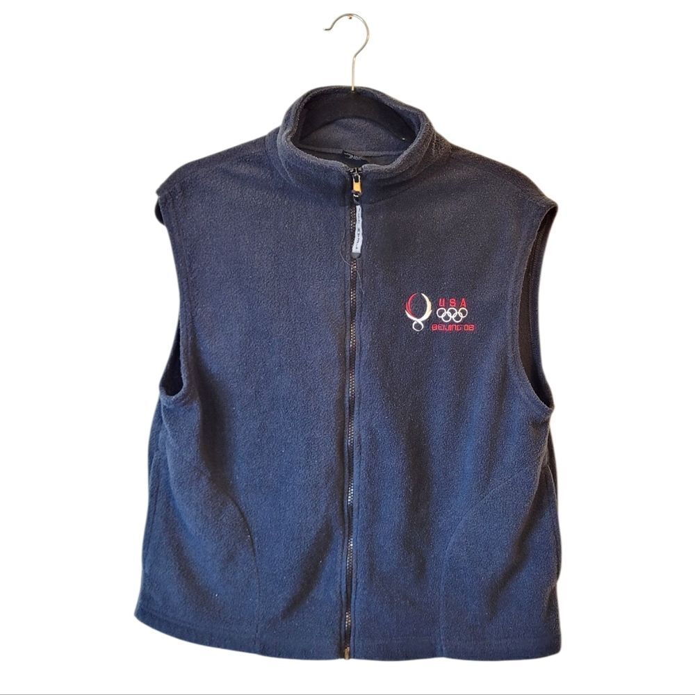 Olympic USA Beijing 2008 Navy Fleece Vest Size L
